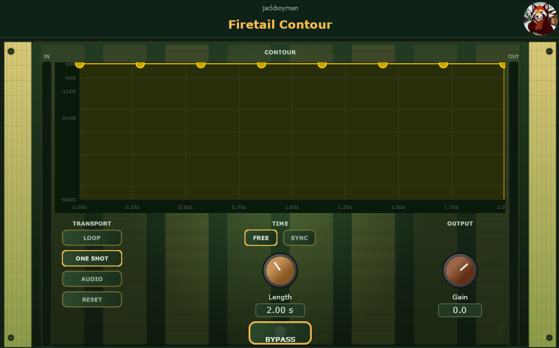 Firetail Contour VST3 volume envelope screenshot
